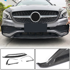 Mercedes CLA C117 2013–2019 Priekšējā bampera lūpas uzlika (AMG-Line SD 2017-2019, carbon) foto 1