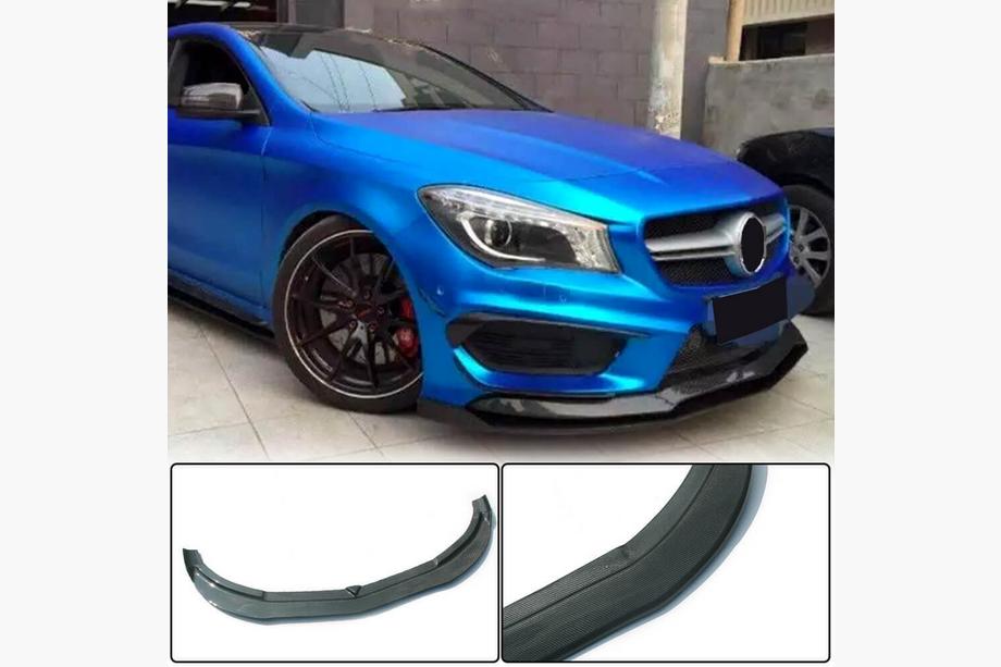 Mercedes CLA C117 2013–2019 Priekšējā bampera uzlika Lip (CLA45 AMG SD 2013-2015, oglekļa šķiedra) Foto 1