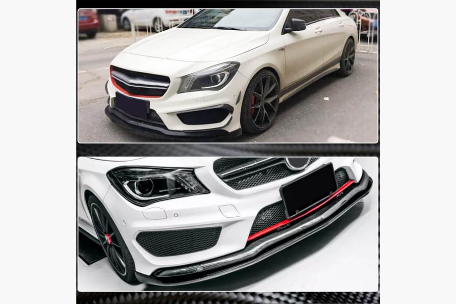 Mercedes CLA C117 2013–2019 Priekšējā bampera uzlika Lip (CLA45 AMG SD 2013-2015, oglekļa šķiedra) Foto 3