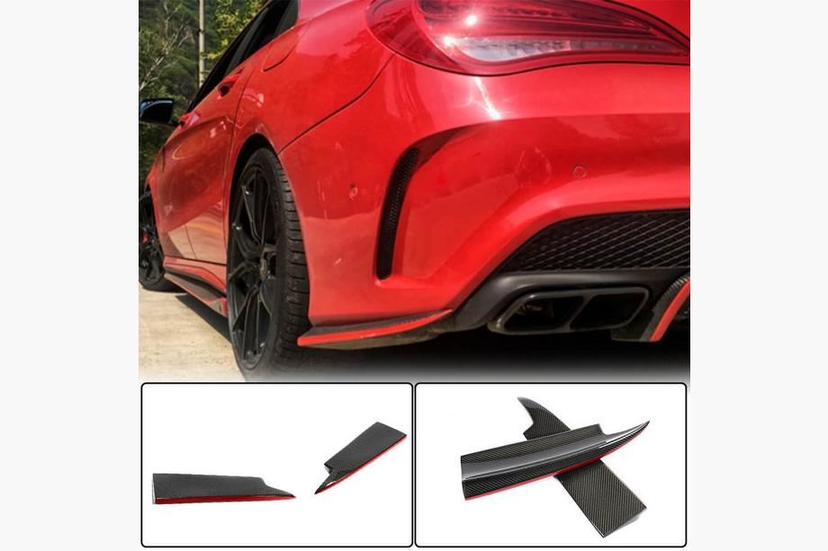 Mercedes CLA C117 2013–2019 Aizmugurējā bampera uzlikas V2 (AMG-Line / CLA45 AMG SD, oglekļa šķiedra) Image