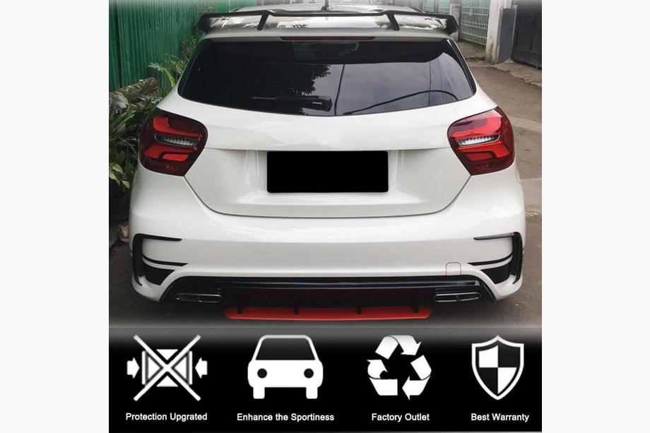 Mercedes A-class W176 2012–2018 Aizmugurējā bampera uzlikas (AMG-Line HB, karbons) Foto 2