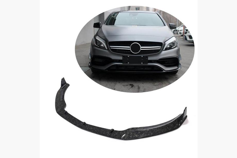 Mercedes A-class W176 2012–2018 Priekšējā bufera lūpa Lip (A45 AMG HB 2016-2018, karbons) Foto 1