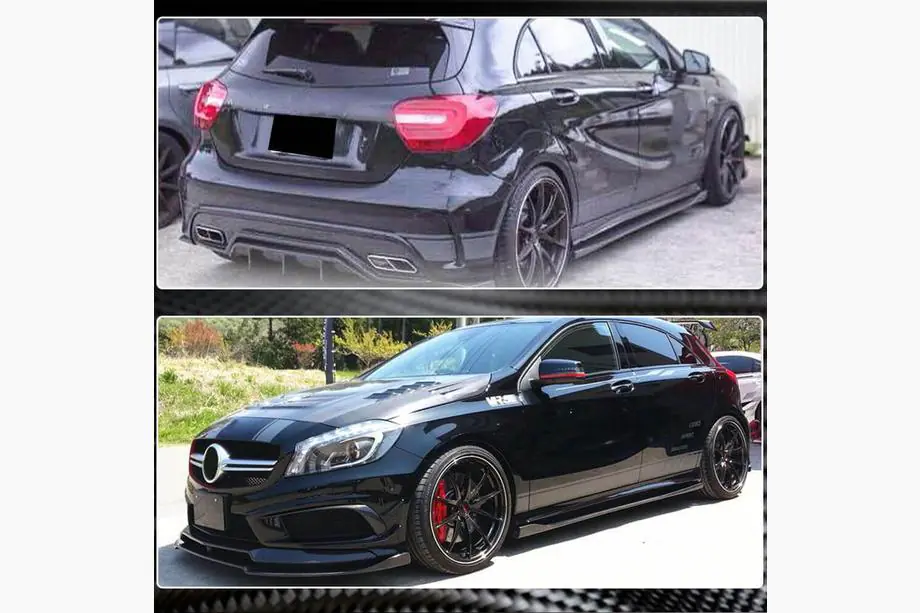 Mercedes A-class W176 2012–2018 Sānu sliekšņi V4 (Oglekļa šķiedra) Foto 3