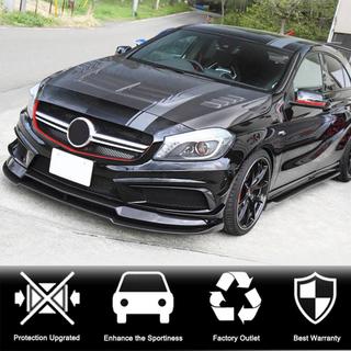 Priekšējā bampera lūpa (lip) Lip V2 (AMG-Line / A45 AMG HB 2013-2015, oglekļa šķiedra) foto 2