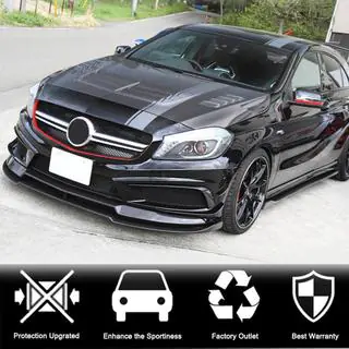Priekšējā bampera lūpa (lip) Lip V2 (AMG-Line / A45 AMG HB 2013-2015, oglekļa šķiedra) foto 2