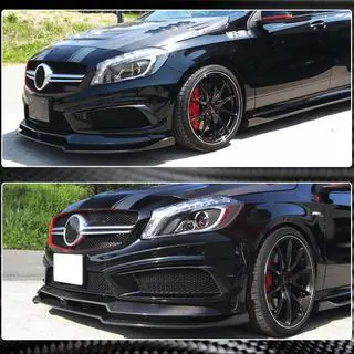 Priekšējā bampera lūpa (lip) Lip V2 (AMG-Line / A45 AMG HB 2013-2015, oglekļa šķiedra) foto 3