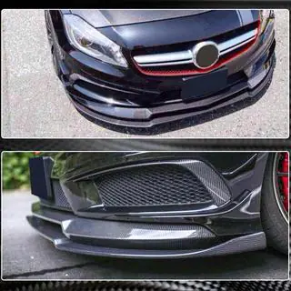 Priekšējā bampera lūpa (lip) Lip V2 (AMG-Line / A45 AMG HB 2013-2015, oglekļa šķiedra) foto 4