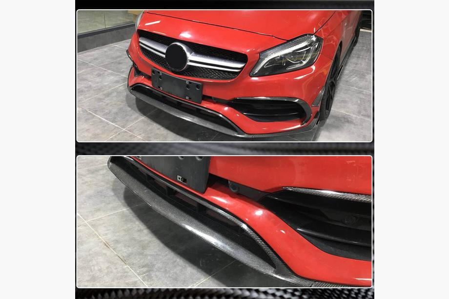 Mercedes A-class W176 2012–2018 Priekšējā bampera lūpa (AMG-Line / A45 AMG HB 2016-2018, karbons) Foto 4