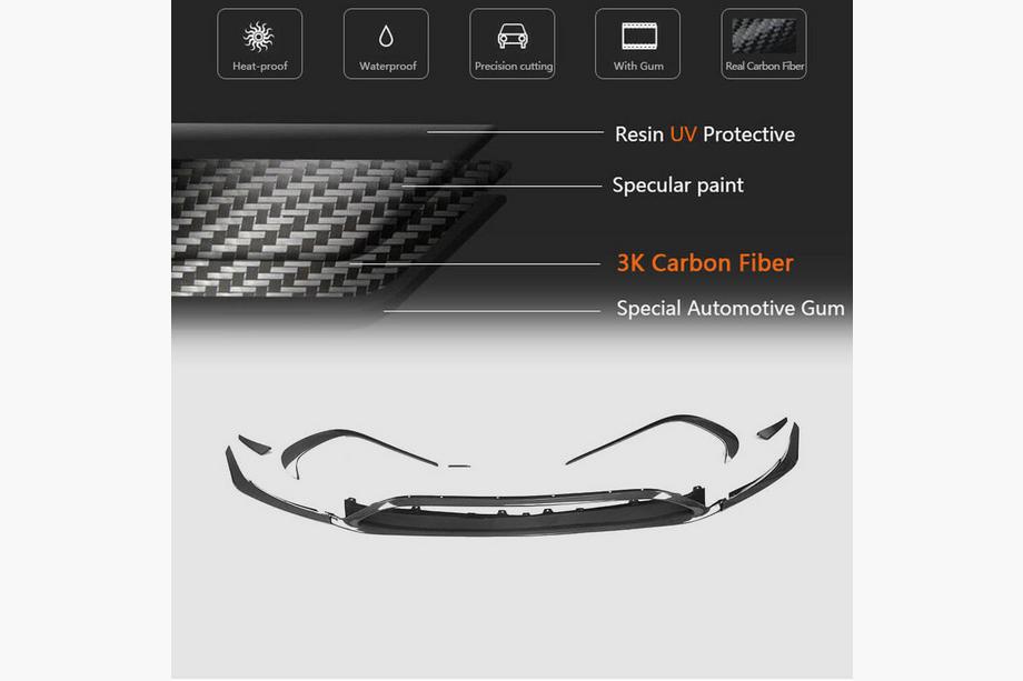 Mercedes A-class W176 2012–2018 Priekšējā bampera lūpa (AMG-Line / A45 AMG HB 2016-2018, karbons) Foto 5