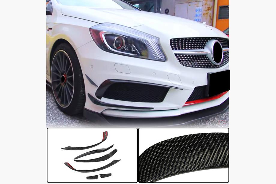 Mercedes A-class W176 2012–2018 Priekšējā bampera uzlikas (AMG-Line / A45 AMG HB 2013-2015, karbons) Image