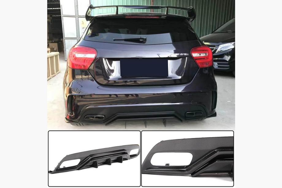 Mercedes A-class W176 2012–2018 Aizmugurējā bufera difuzors V2 (AMG-Line / A45 AMG HB) Image