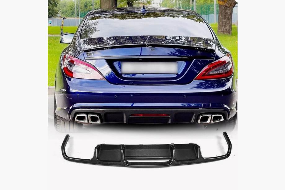 Mercedes CLS C218 2011–2018 Aizmugurējā bufera difuzors (Base/CLS63 AMG 2015-2018, karbons) Foto 1