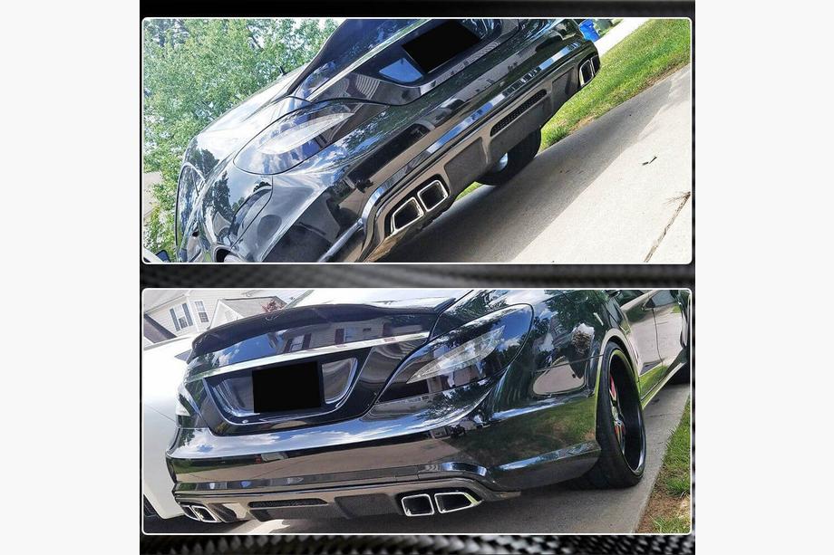 Mercedes CLS C218 2011–2018 Aizmugurējā bufera difuzors (Base/CLS63 AMG 2015-2018, karbons) Foto 4