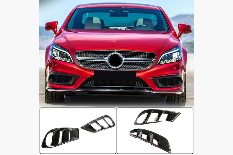 Mercedes CLS C218 2011–2018 Priekšējā bampera uzlikas (AMG-Line SD 2015-2018, oglekļa šķiedra) Image