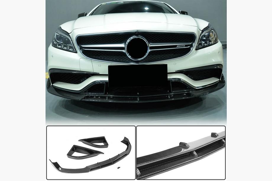 Mercedes CLS C218 2011–2018 Priekšējā bampera lūpa Lip V1 (CLS63 AMG SD 2015-2018, oglekļa šķiedra) Image