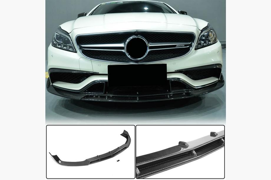 Mercedes CLS C218 2011–2018 Priekšējā bampera lūpa Lip V3 (CLS63 AMG SD 2015-2018, plastmasa) Foto 2