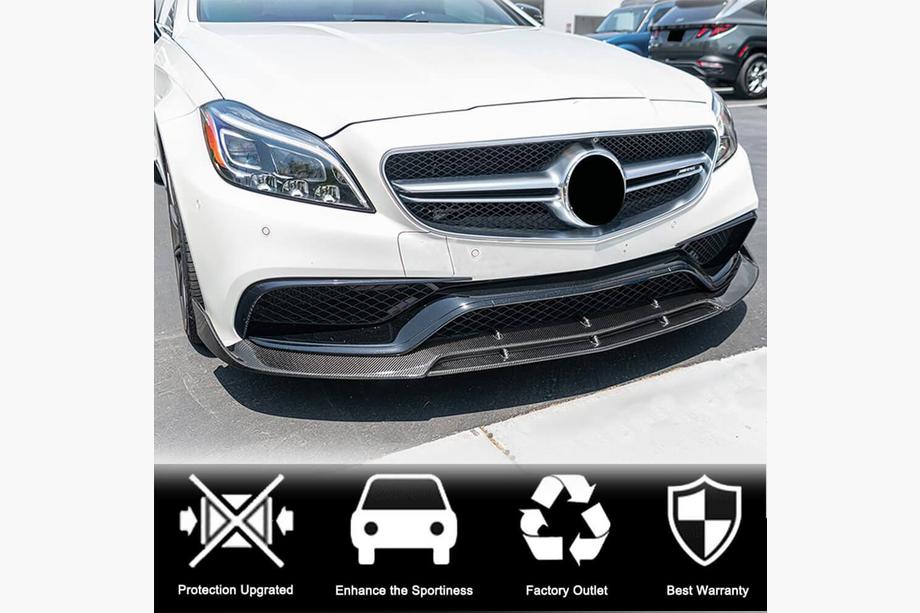 Mercedes CLS C218 2011–2018 Priekšējā bampera lūpa Lip V3 (CLS63 AMG SD 2015-2018, plastmasa) Foto 4