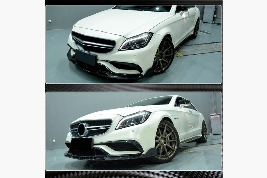 Mercedes CLS C218 2011–2018 Priekšējā bampera lūpa Lip V3 (CLS63 AMG SD 2015-2018, plastmasa) Foto 5