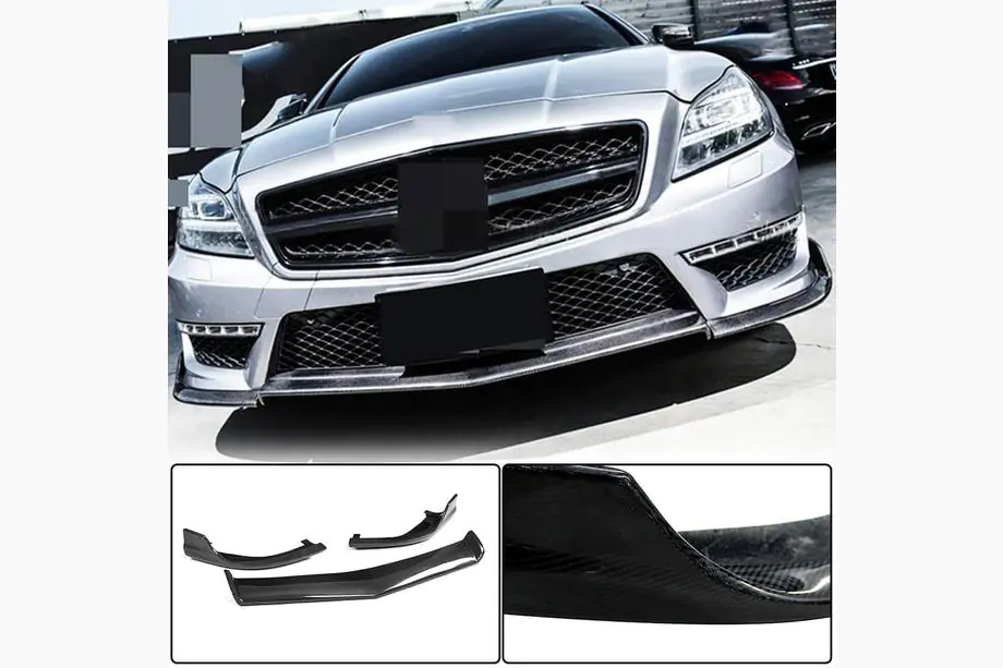 Mercedes CLS C218 2011–2018 Priekšējā bufera lūpa Lip V1 (CLS63 AMG SD 2011-2014, oglekļa šķiedra) Foto 1