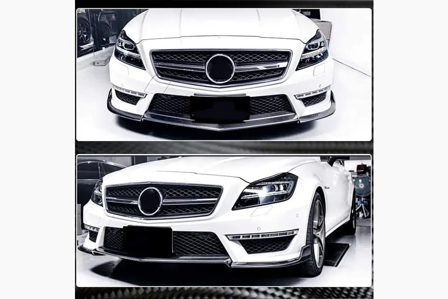 Mercedes CLS C218 2011–2018 Priekšējā bufera lūpa Lip V1 (CLS63 AMG SD 2011-2014, oglekļa šķiedra) Foto 3