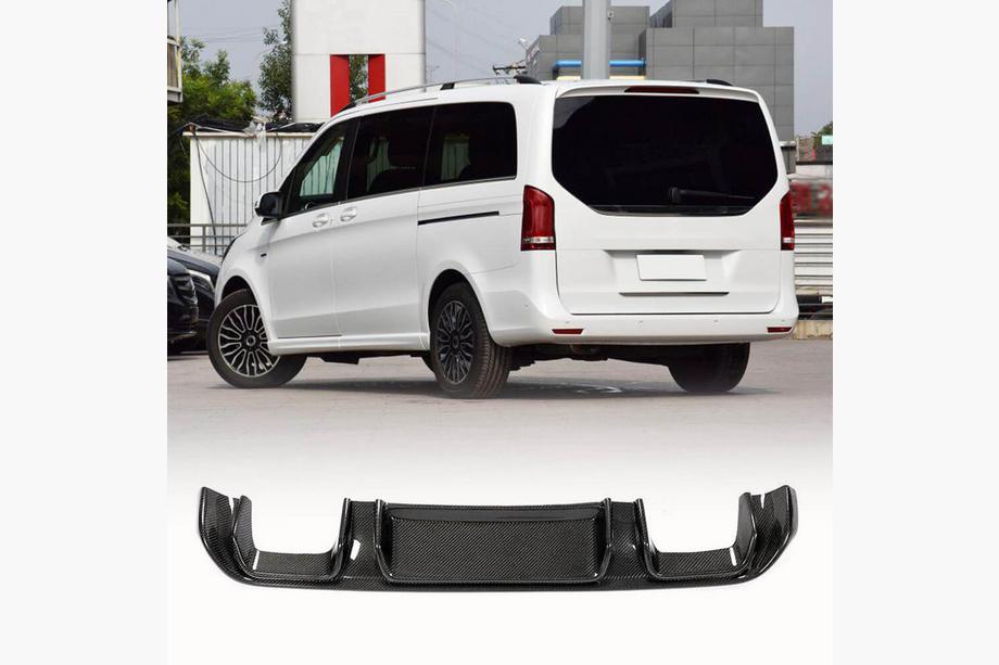 Mercedes Vito/V klase W447 2014– Aizmugurējā bampera difuzors V2 (V-Class 2014-2019, oglekļa šķiedra) Foto 1