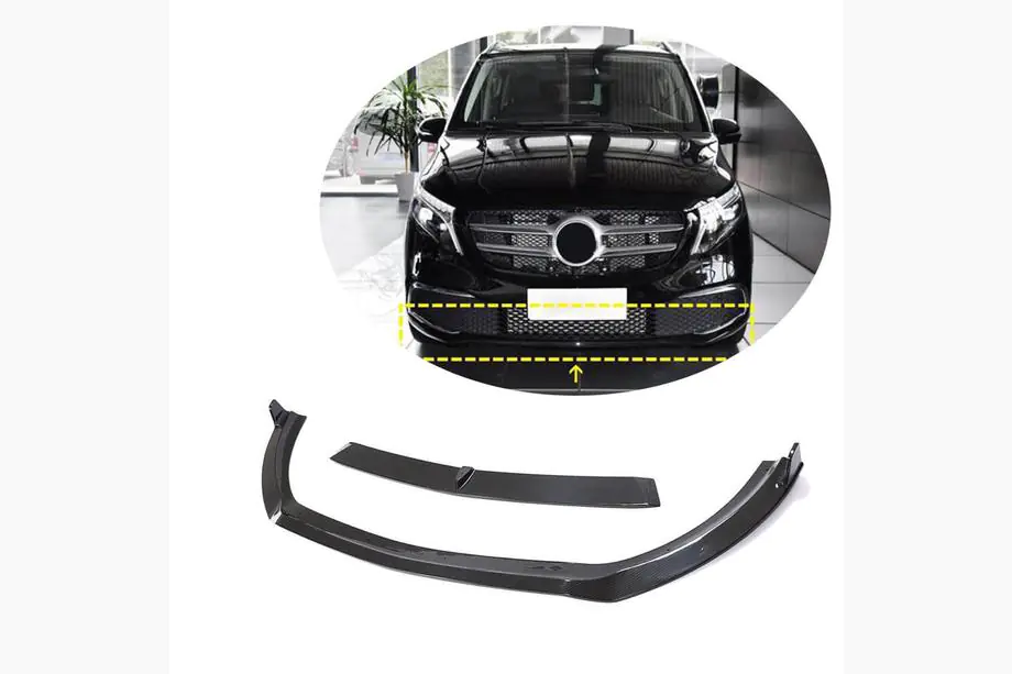 Mercedes Vito/V klase W447 2014– Priekšējā bampera lip uzlika (2020+, sausais oglekļa šķiedras) Foto 1