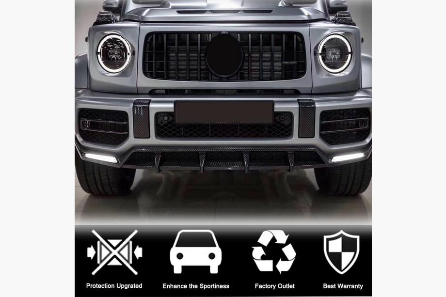 Mercedes G-Class W463 2018–2024 Oglekļa šķiedras miglas lukturu uzlikas (G63 AMG) Foto 3