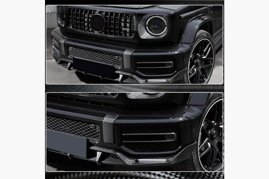 Mercedes G-Class W463 2018–2024 Oglekļa šķiedras miglas lukturu uzlikas (G63 AMG) Foto 4
