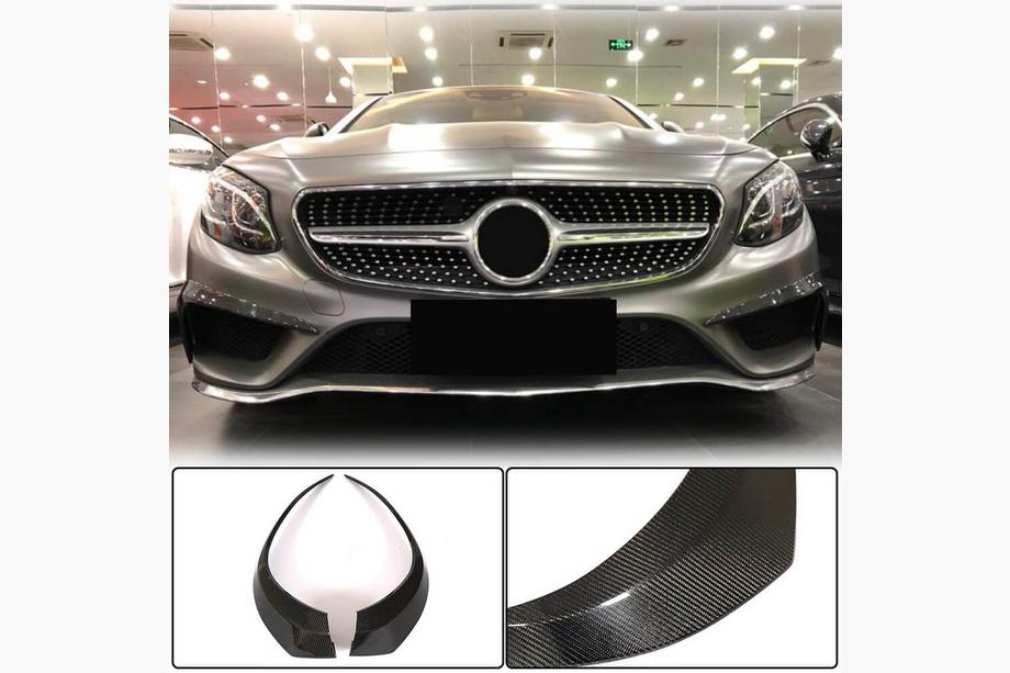 Mercedes S-class C217 Coupe 2014–2020 Priekšējā bampera ieliktņi (AMG-Line 2015-2018, oglekļa šķiedra) Image