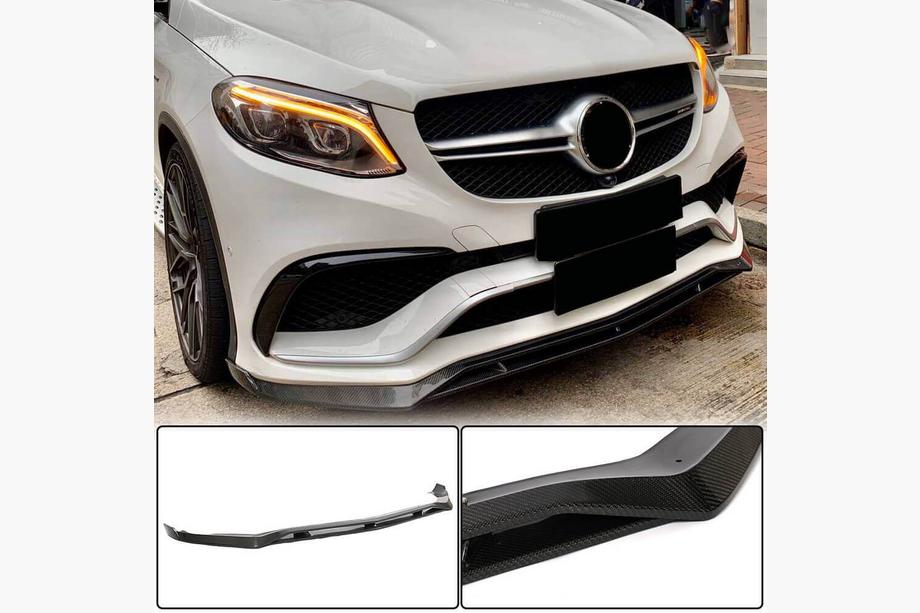 Mercedes GLE kupeja C292 2015–2019 Priekšējā bufera lūpas spoileris (GLE63 AMG, plastmasa) Foto 1