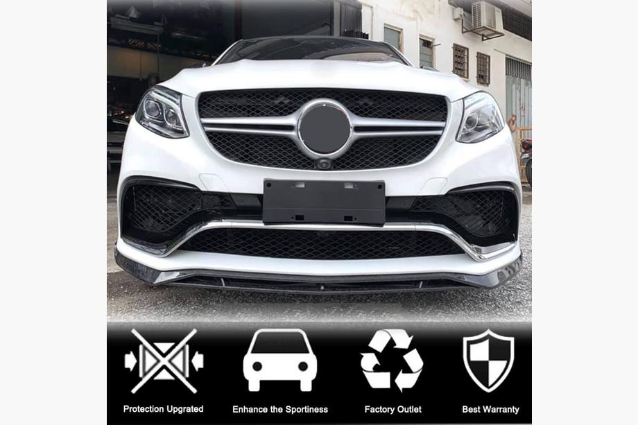 Mercedes GLE kupeja C292 2015–2019 Priekšējā bufera lūpas spoileris (GLE63 AMG, plastmasa) Foto 3
