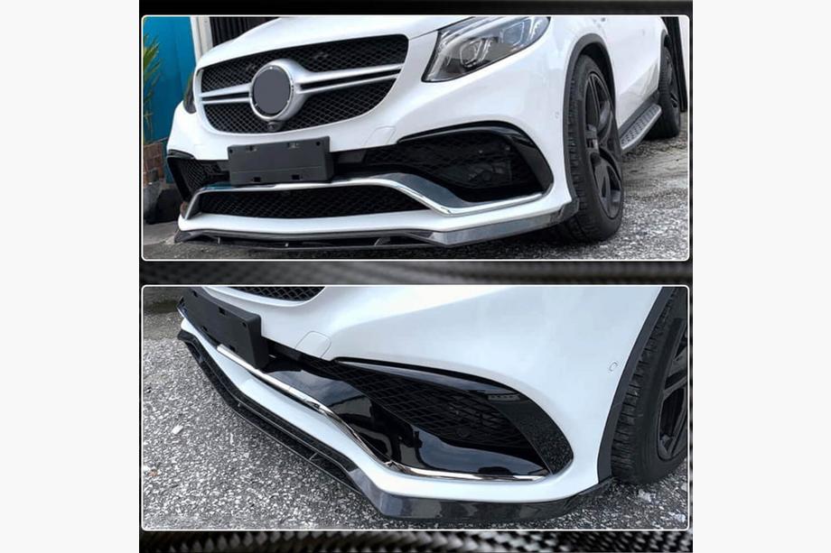 Mercedes GLE kupeja C292 2015–2019 Priekšējā bufera lūpas spoileris (GLE63 AMG, plastmasa) Foto 4