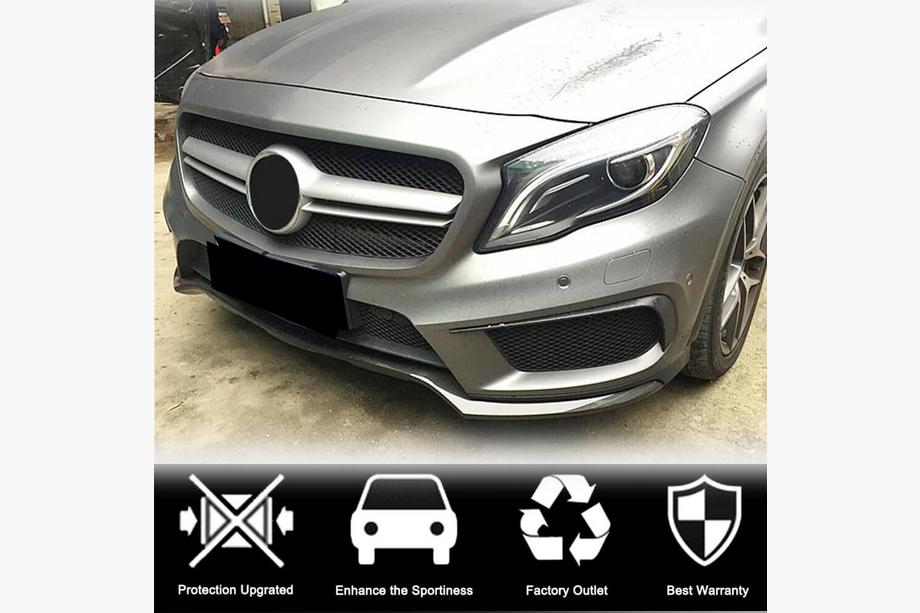 Mercedes GLA X156 2014–2019 Priekšējā bampera lūpas uzlika Lip (GLA45 AMG 2013-2016, oglekļa šķiedra) Foto 2