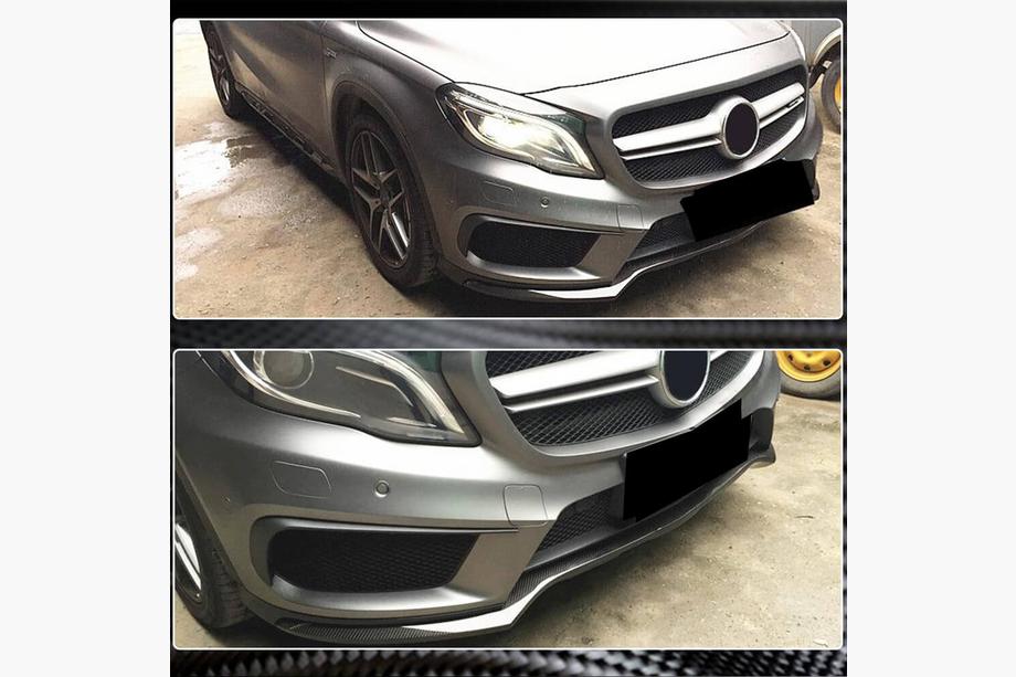 Mercedes GLA X156 2014–2019 Priekšējā bampera lūpas uzlika Lip (GLA45 AMG 2013-2016, oglekļa šķiedra) Foto 3