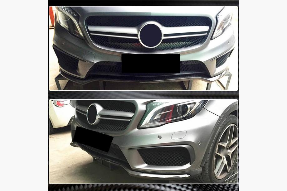 Mercedes GLA X156 2014–2019 Priekšējā bampera lūpas uzlika Lip (GLA45 AMG 2013-2016, oglekļa šķiedra) Foto 4