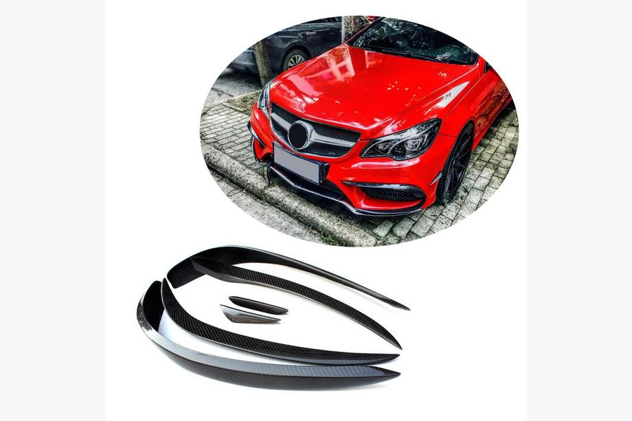Mercedes E-klase kupeja C207 2010–2017 Priekšējā bampera uzlikas (AMG-Line 2014-2016, oglekļa šķiedra) Image