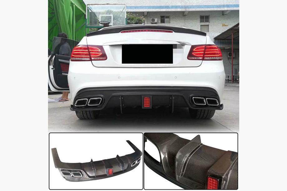 Mercedes E-klase kupeja C207 2010–2017 Aizmugurējā bufera difuzors (AMG-Line 2014-2016, oglekļa šķiedra) Image