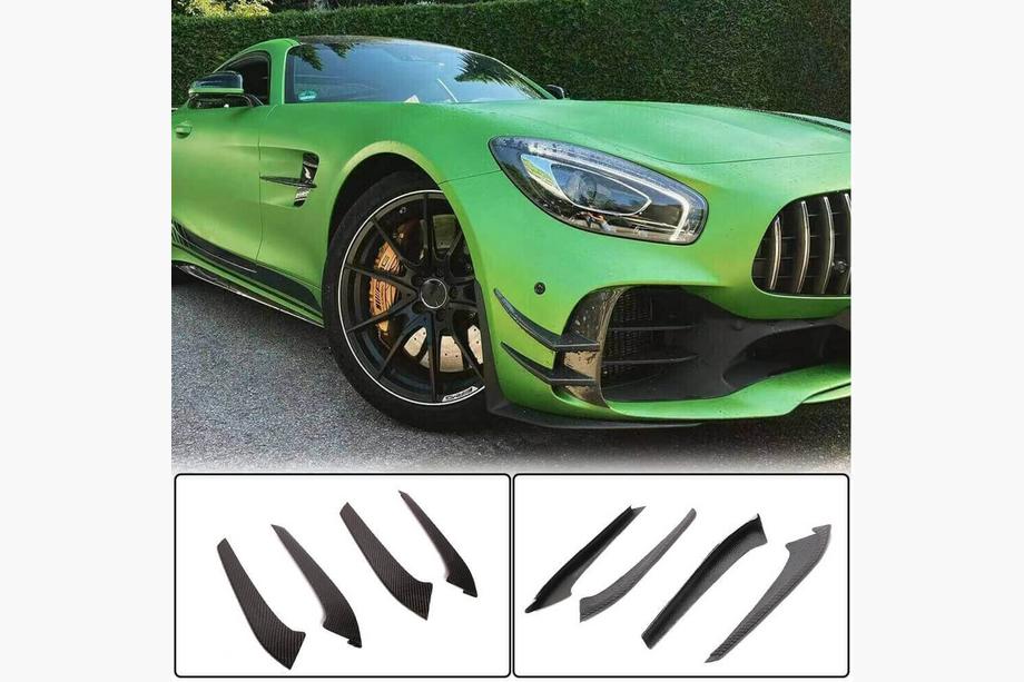 Mercedes AMG GT C190/R190 2014–2022 Priekšējā bampera uzlikas V1 (GT R 2016-2019, Carbon) Foto 1