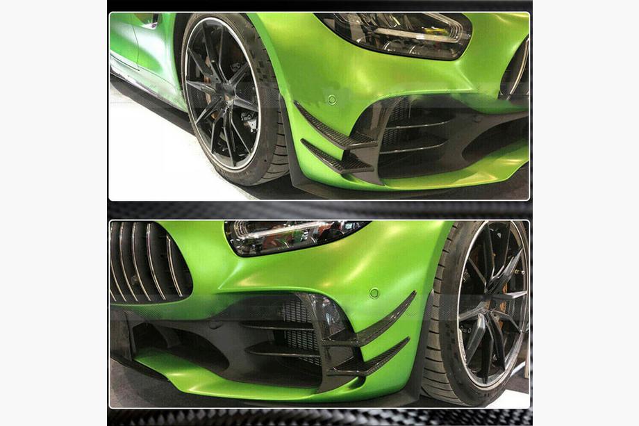 Mercedes AMG GT C190/R190 2014–2022 Priekšējā bampera uzlikas V1 (GT R 2016-2019, Carbon) Foto 4