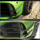 Mercedes AMG GT C190/R190 2014–2022 V2 priekšējā bampera uzlikas (GT R 2016-2019, sausais oglekļa šķiedras kompozīts) foto 5