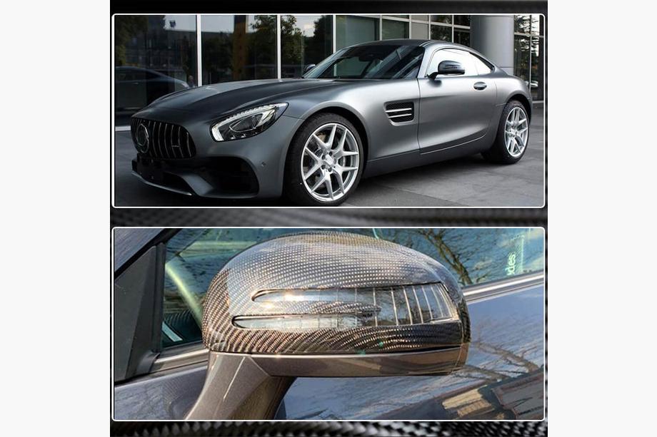 Mercedes AMG GT C190/R190 2014–2022 Spoguļu uzlikas (sausais karbons) Foto 4