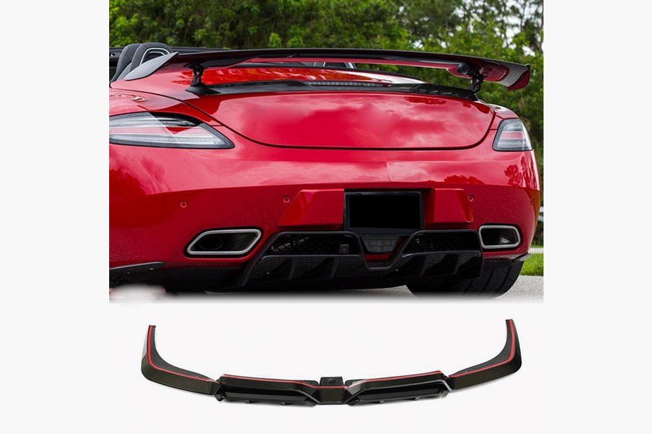 Mercedes SLS C197 2010–2014 Aizmugurējā bufera difuzors (karbons) Image