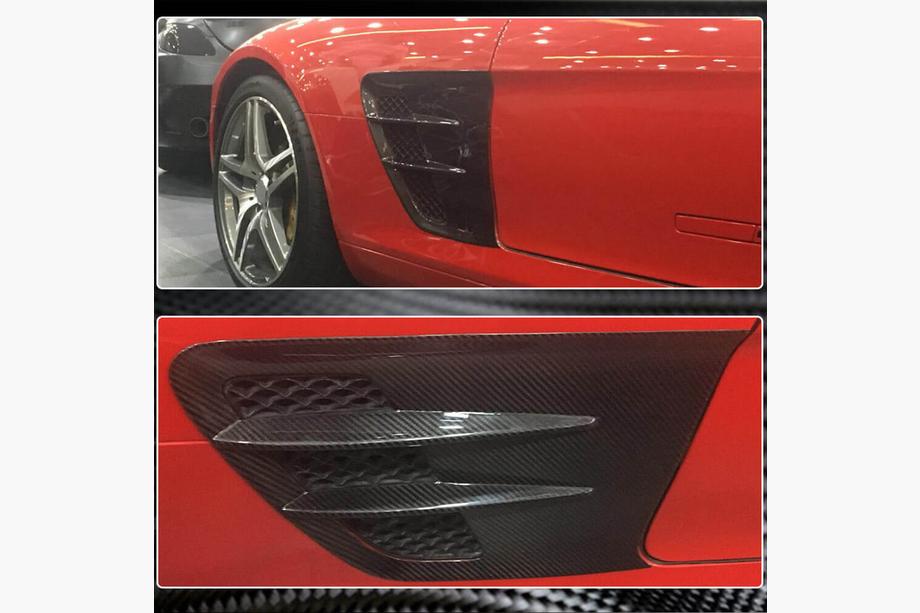 Mercedes SLS C197 2010–2014 Priekšējo spārnu uzlikas (Dry Carbon) Foto 4