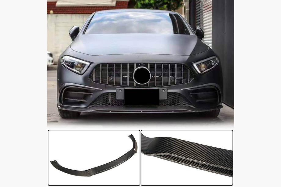 Mercedes CLS C257 2018– Priekšējā bampera lūpas uzlika Lip (AMG/AMG-Line 2018-2020, oglekļa šķiedra) Image
