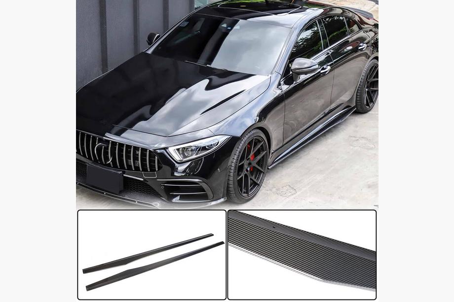 Mercedes CLS C257 2018– Sānu sliekšņu uzlikas V1 (AMG/AMG-Line 2018-2020, karbons) Image