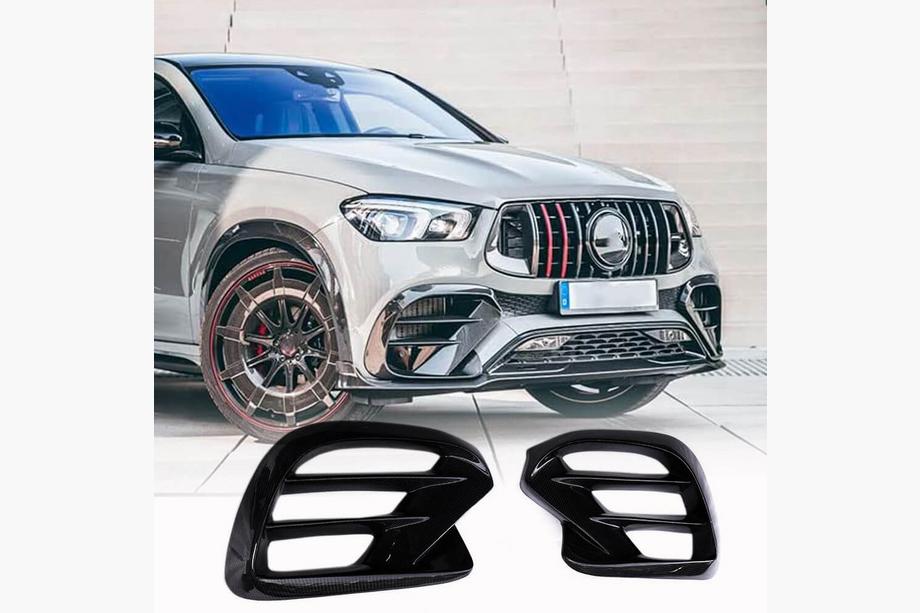 Mercedes GLE Coupé C167 2019– Priekšējā bampera ieliktņi (GLE 350/GLE450/GLE63 2019-2023, oglekļa šķiedra) Foto 1