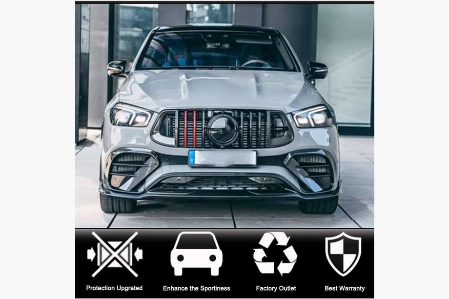 Mercedes GLE Coupé C167 2019– Priekšējā bampera ieliktņi (GLE 350/GLE450/GLE63 2019-2023, oglekļa šķiedra) Foto 2
