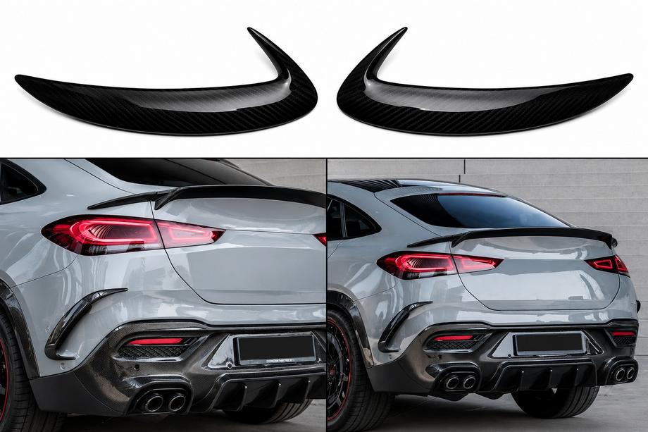 Mercedes GLE Coupé C167 2019– Aizmugurējā bampera uzlikas (GLE 350/GLE450/GLE63 2019-2023, karbons) Image