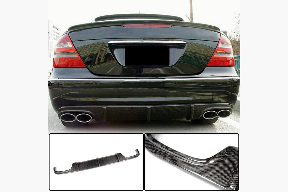 Mercedes E-class W211 2002–2009 Aizmugurējā bampera difuzors (E55 AMG 2003-2006, oglekļa šķiedra) Image