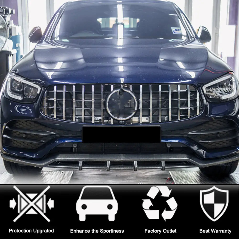 Priekšējā bampera lip-spoileris Lip (AMG-Line 2020+, oglekļa šķiedra) foto 2